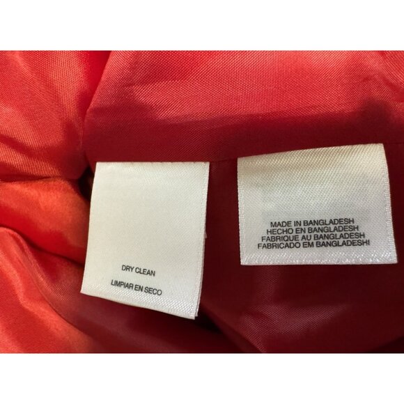 Kasper Suit Jacket Blazer 14 Red Black Trim Classic 3 Button Stretch - Picture 12 of 13